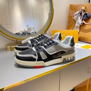 Louis Vuitton Trainer Sneaker Black/Grey Virgil Abloh For Men LV