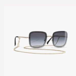 Chanel Square Sunglasses Gold For Women A71291 X01060 L9516