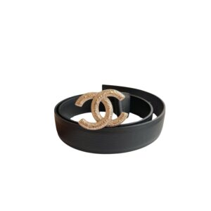Chanel Attach Stone Metal CC Belt Black For Women