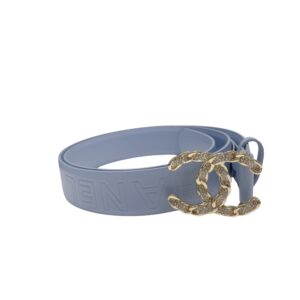 Chanel Carve CC Gold Tone Buckle Belt Light Purple For Women