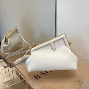 Fendi First Small White For Women, Women's HandBags, Shoulder And Crossbody Bags 10.2in/26cm FF 8BP129ABVEF1C76