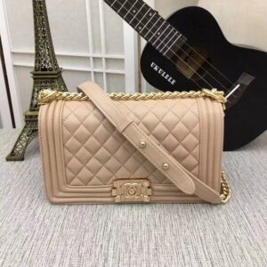 Chanel Medium Classic Handbag Yellowish Brown For Women, Women's HandBag, Shoulder And Crossbody Bags 9.8in/25cm A67086