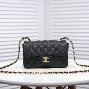 Chanel Mini Classic Handbag Black For Women 20cm/7.9in