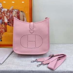 Hermes Evelyne III 29 Bag Pink With Silver-Toned Hardware For Women, Women's Shoulder And Crossbody Bags 11.4in/29cm