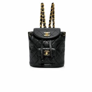 Chanel Small Vintage Duma Backpack Black For Women 6.7in / 17cm
