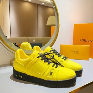 Louis Vuitton Trainer Sneaker Yellow Virgil Abloh For Men LV